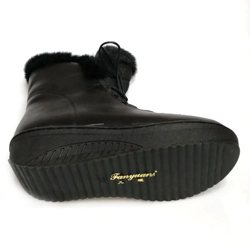 Женские ботинки Fanyuan мягкие зимние на плоской подошве с закругленным носком меху