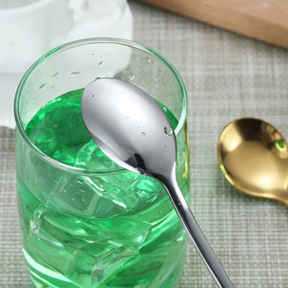 New 24cm Stainless Steel Long Handle Teaspoons Stirring Tea Coffee Spoon Ice Cream Spoon Bar Drink Cocktail Mixing Spoon Hot