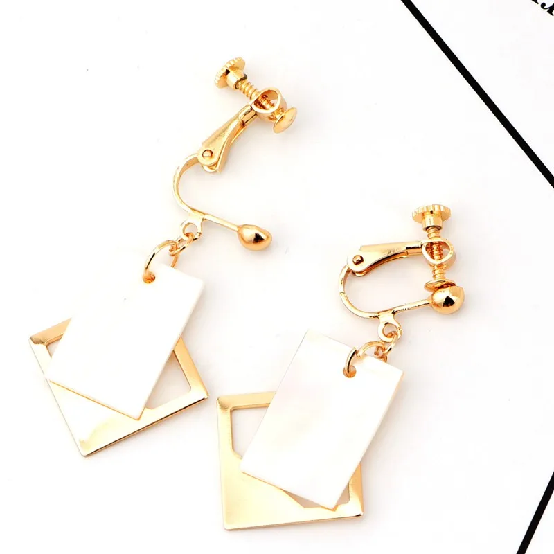 Модные естественные ракушки кулон металлическая полоса зажим винт без отверстия