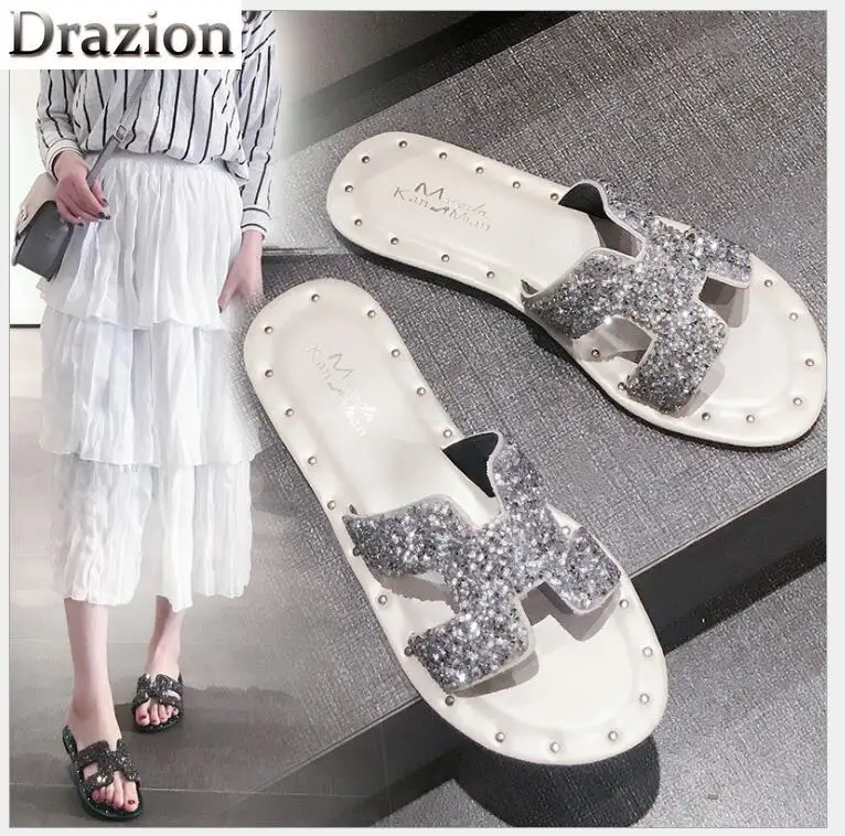 Новинка женские шлепанцы в стиле ретро модные с буквенным принтом | Обувь