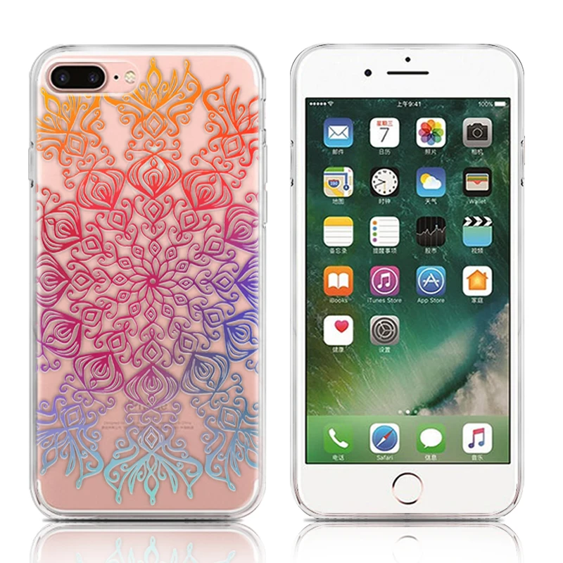 100pcs Mandala Series Phone Case For iPhone 6 Plus 6s 5.5-inch High Quality Painted TPU Soft Silicone Skin Back Cover Shell |