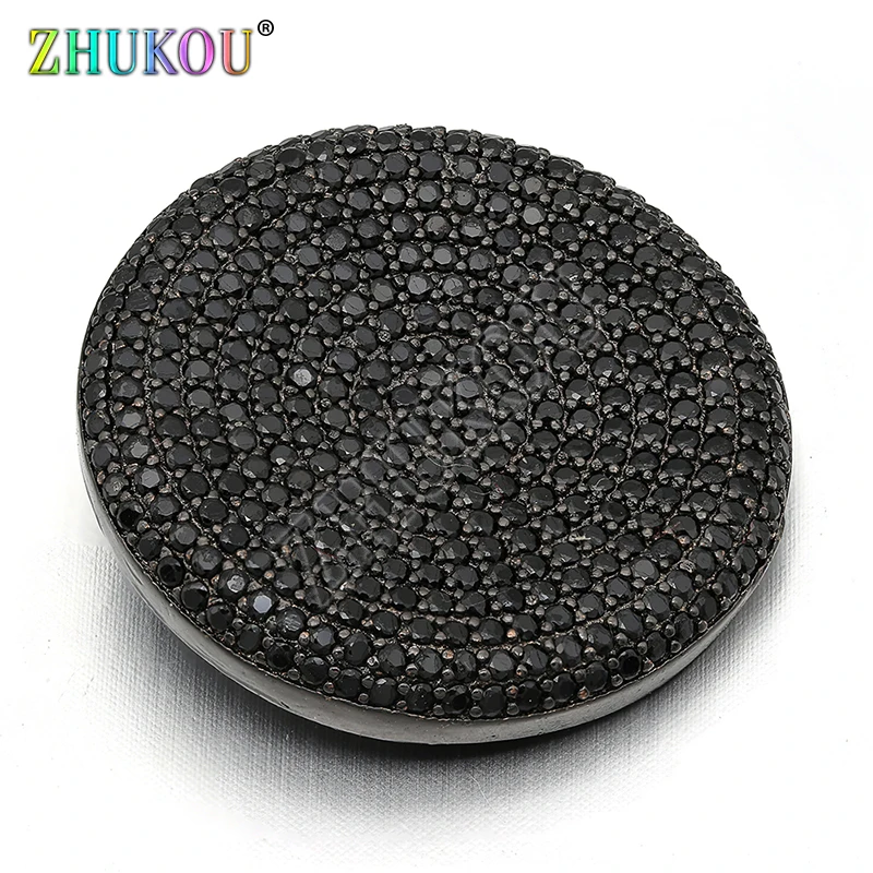 27 мм латунные подвески с микрозакрепкой из кубического циркония плоский круглый