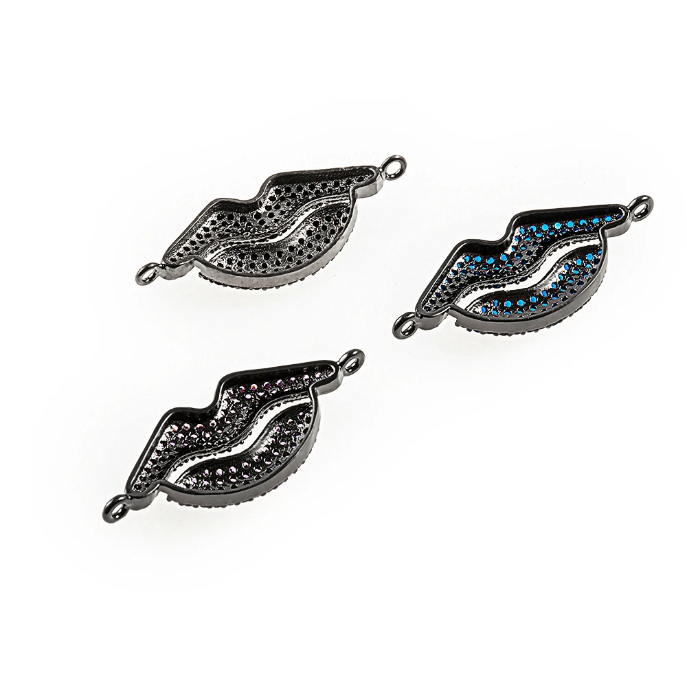 0.5*1.2in Lips Premium Diy Jewelry Bracelet Necklace For Making Accessories Brass Connector Precision Zirconia Inlay | Украшения и