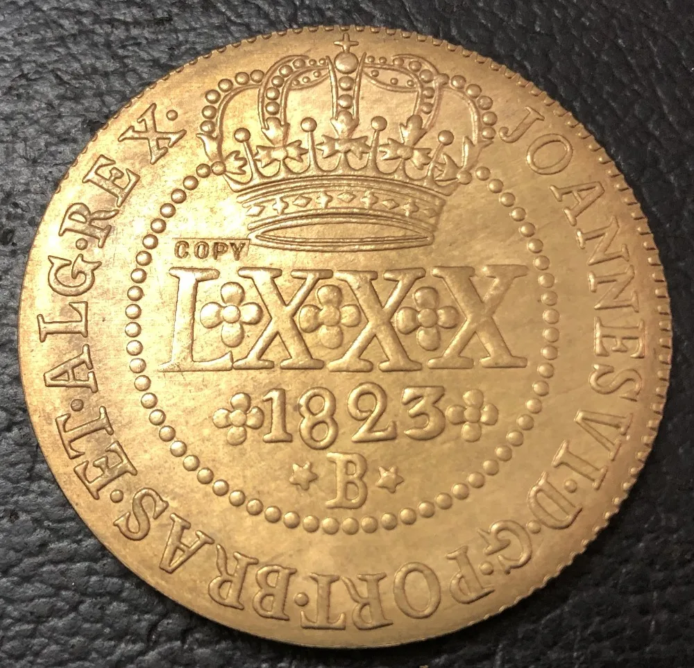 1823 B Бразилия 80 рейс Joao VI медная КОПИЯ монета|Безвалютные монеты| |