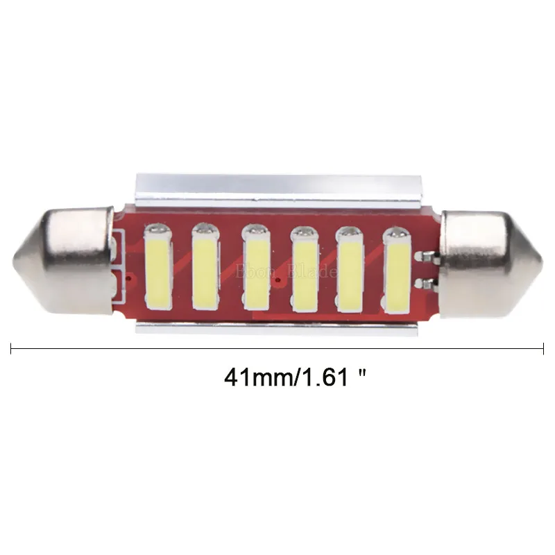 2 x холодный белый Canbus 41 мм 42 6 SMD Festoon SV8 5 C10W 264 7020 светодиодный светильник для чтения