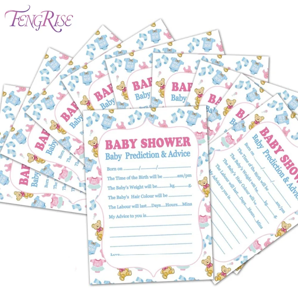 FENGRISE Mom To Be Baby Shower игры карты для детского душа предсказания мамы и дочки дня