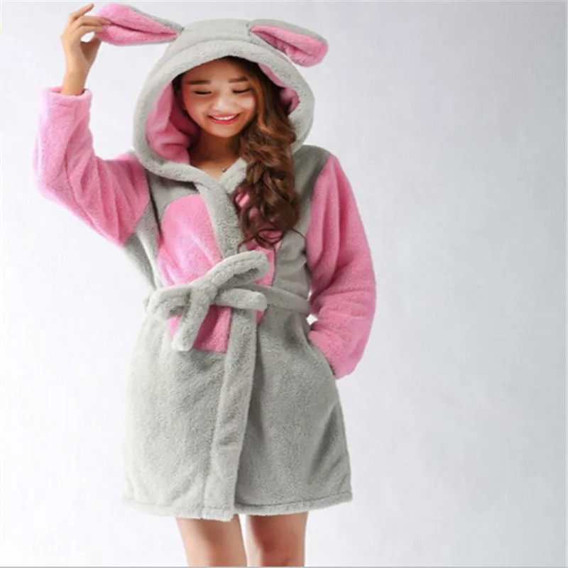 Банный халат с капюшоном Теплый Женский банный из кораллового флиса|ladies robes|robes for