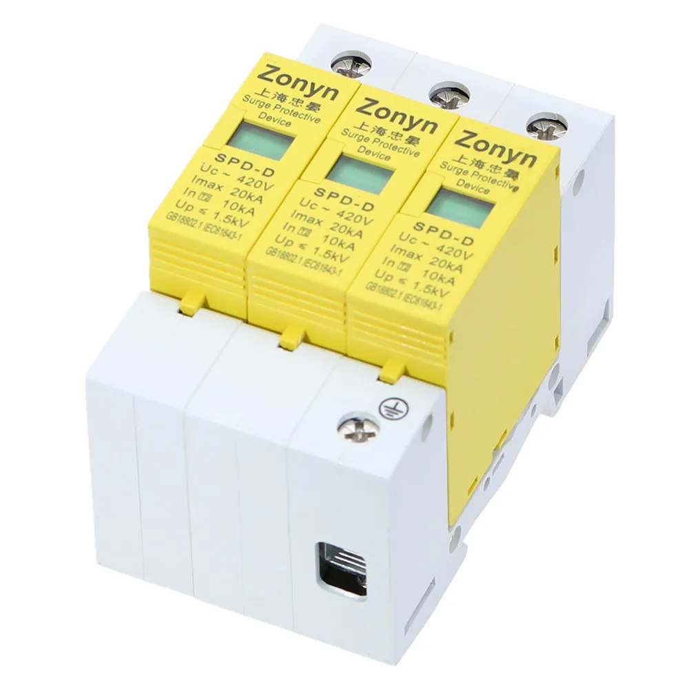 Высокое качество SPD 420V 10KA~ 20KA дом Защита от перенапряжения защитное низкое напряжение предохранительное устройство 1P(1P+ N