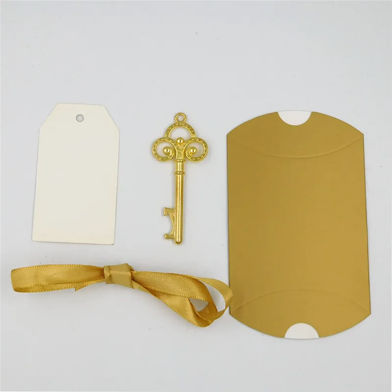 100 X Золотая/Искусственная коробка для конфет с ключом открывалка бутылок Пустая