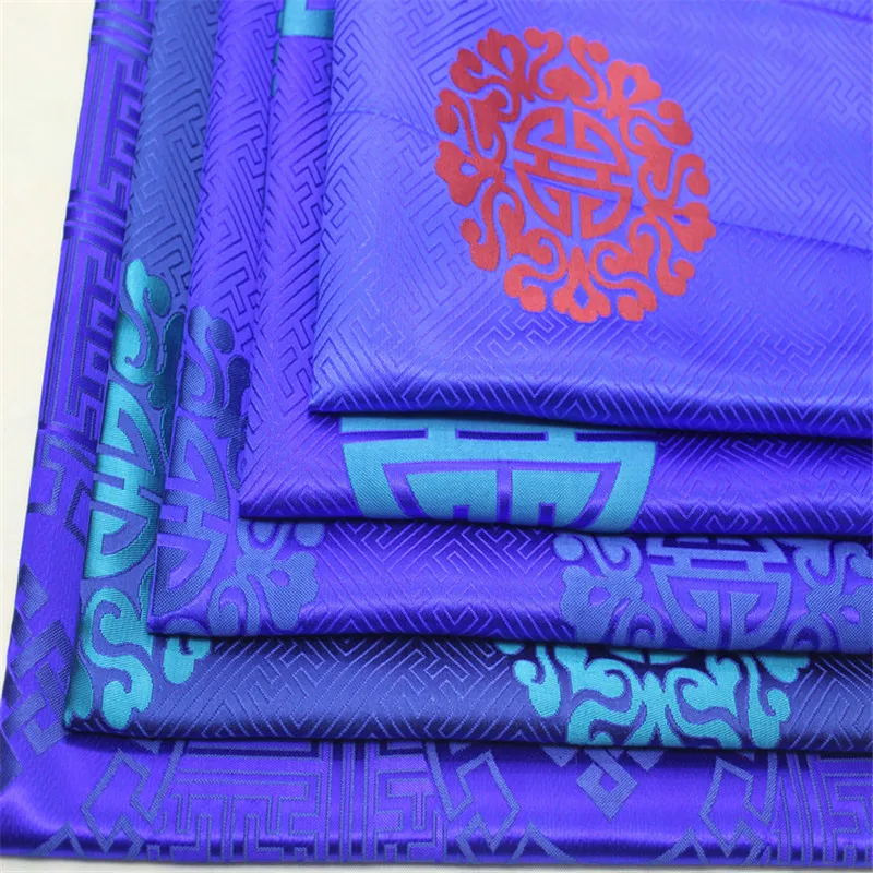 

CF593 4 Blue Chinese Style Brocade Jacquard Fabric Kimono Dress Fabric Table Cloth Cushion Pillow Curtain Handmade Ma