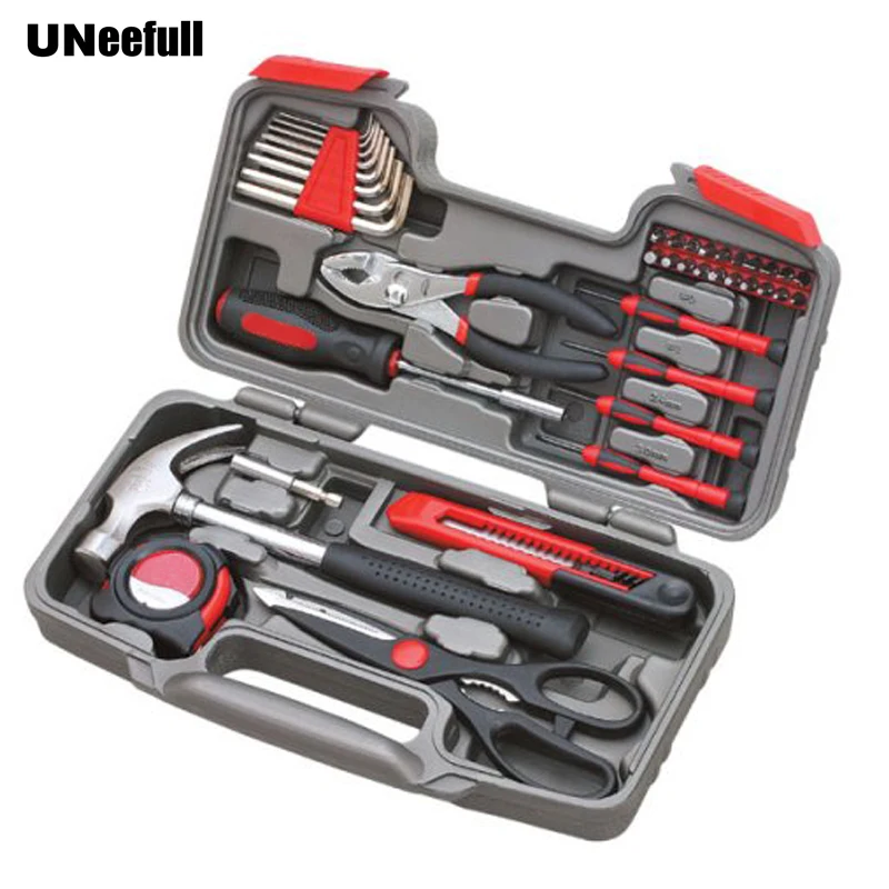 

UNeefull 39-Piece DIY Household Tool Set - General Household Hand Tool Kit with Plastic Toolbox Storage Case