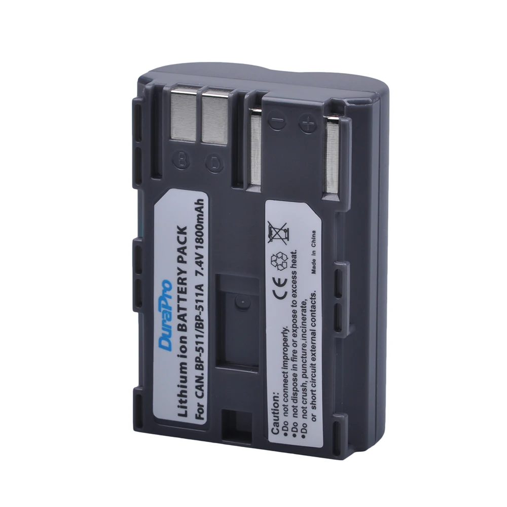 2 шт. DuraPro 7,4 В 1800 мА/ч, Камера Батарея BP-511 BP 511 батареи для Canon BP-511 BP-511A BP511 50D 40D 30D D60 D30 5D