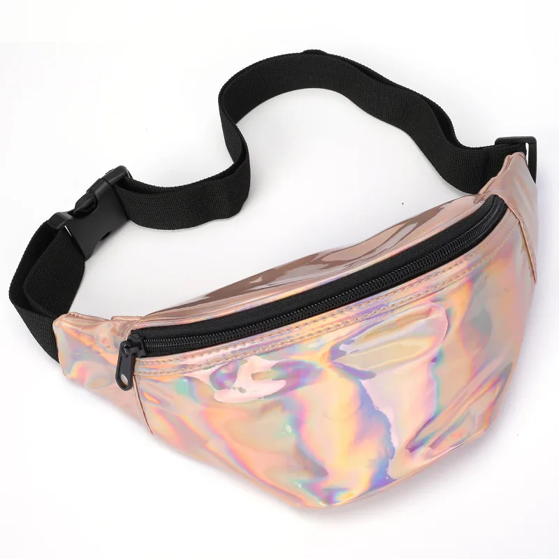 Забавная голографическая поясная сумка для женщин блестящий неоновый кошелек с