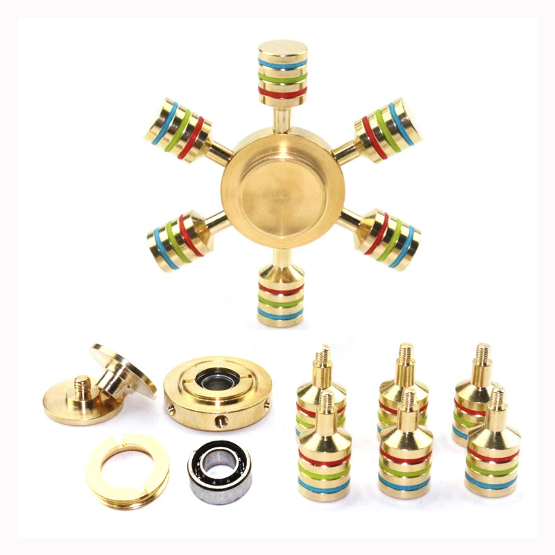 Радуга Спиннер палец ручной латунный Металл для аутизма взрослых Антистресс