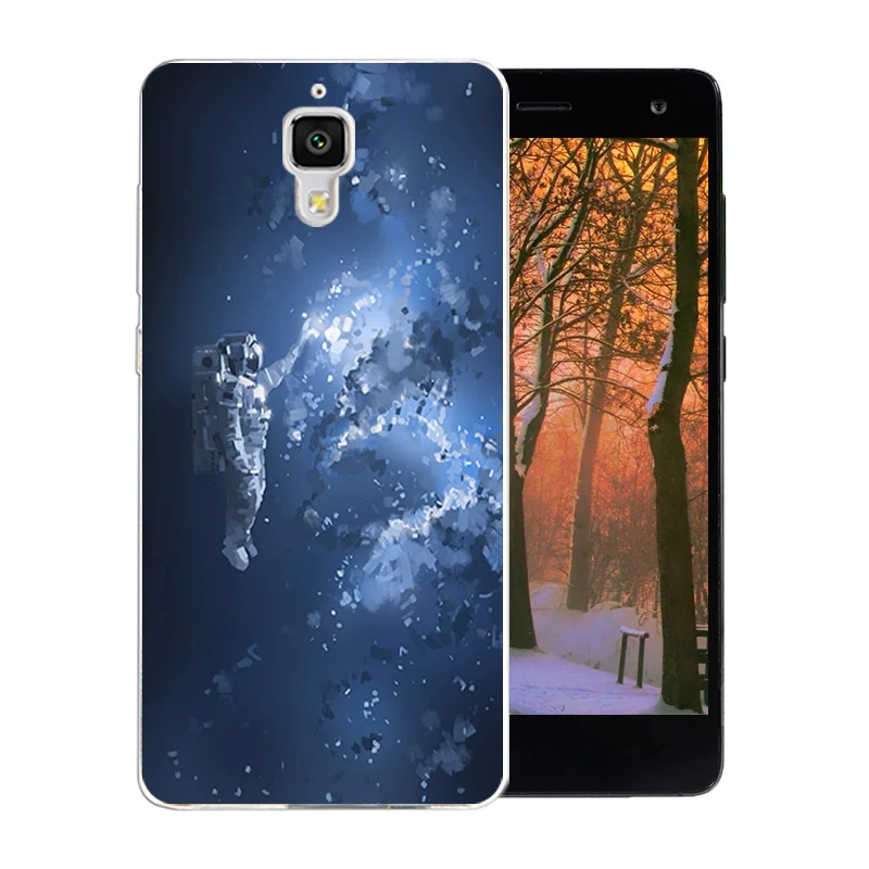 Силиконовый чехол для телефона Xiaomi Mi4 Mi 4 Funda Space World с узором из ТПУ задняя крышка M4