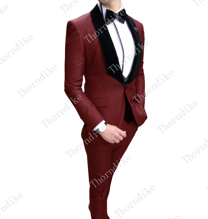 burgundy Gwenhwyfar Tide мужские красочные модные свадебные костюмы плюс размер желтый розовый зеленый синий пурпурный костюмы, куртки, брюки жилет 3 шт смокинги - Цвет: burgundy
