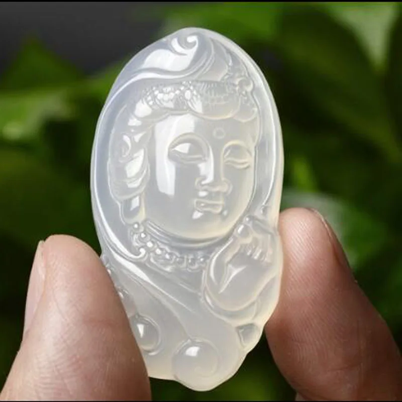 Ожерелье и кулоны из натурального нефрита с медullary Guanyin бесплатной цепочкой