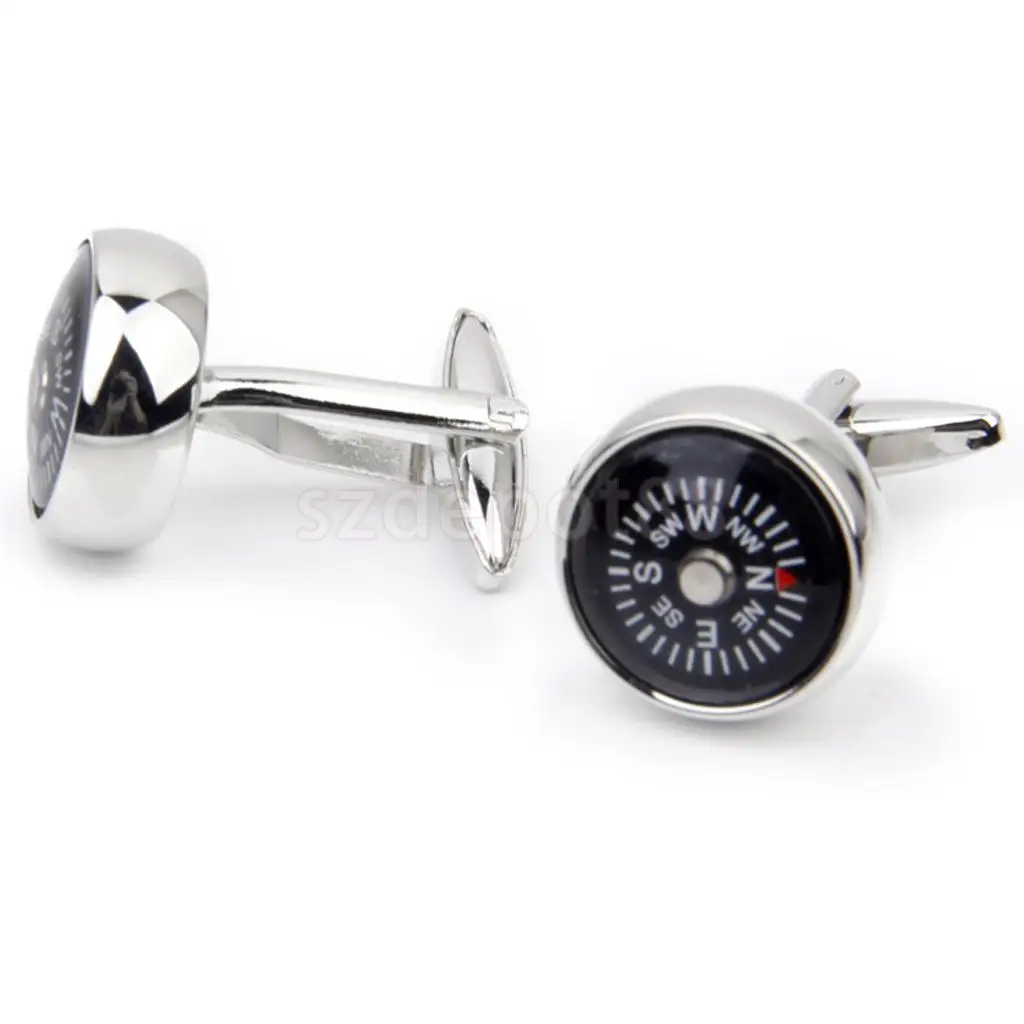 Запонки с компасом запонки в винтажном стиле серебристый оттенок|cufflink cuff|compass