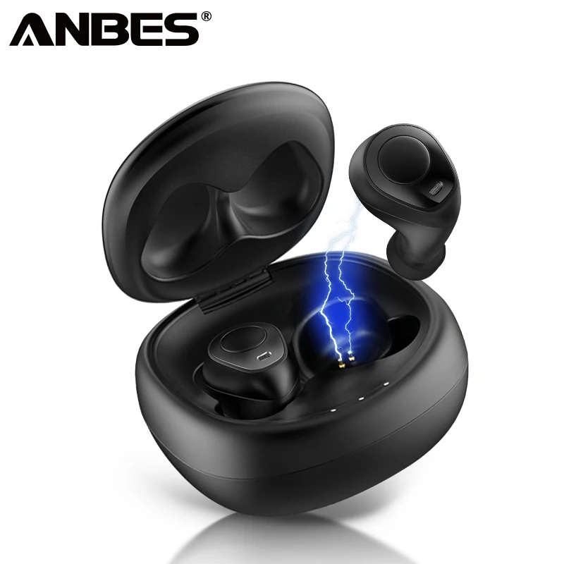 ANBES наушники вкладыши TWS Bluetooth V5.0 Водонепроницаемый Беспроводной Hands free