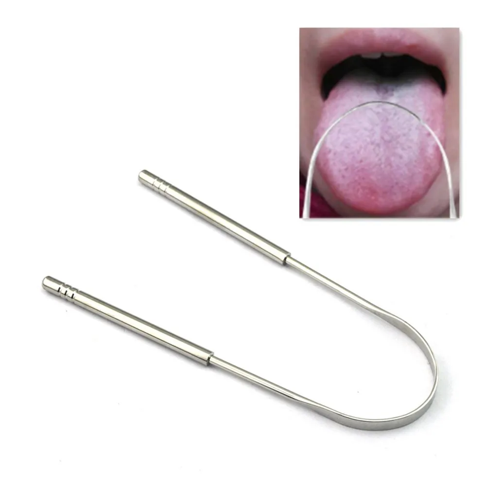 

Stainless Steel Tongue Scraper Dental Scraping Fresh Breath Toothbrush Squeegee Oral Cleaner Health Clean Tool Interdental Brush