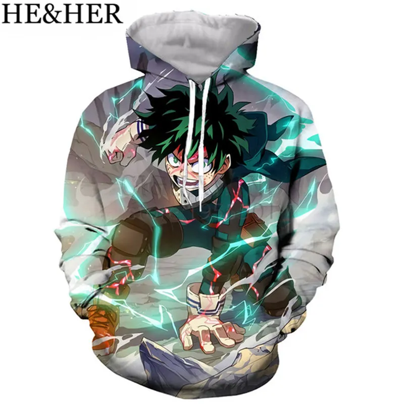 

New arrive popular no hero my hero Academia hoodies men women sweatshirts 3D print fashion hip hop style streetwear casual tops