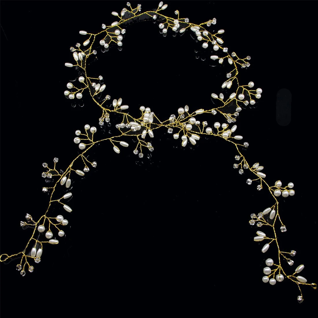 

Bridal hair accessories pearl flower headband handmade crystal pearl hair band headdress wedding dress accessories hair band