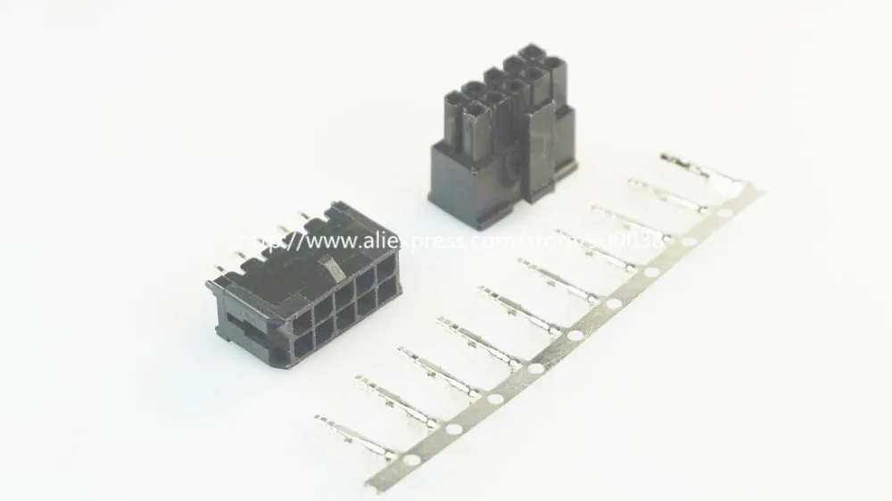 

100 sets Micro-Fit connector 3.0mm 2x5 Pin 10 P Wafer straight dual row + Receptacle Housing + terminal 43025 / 43045 / 43030