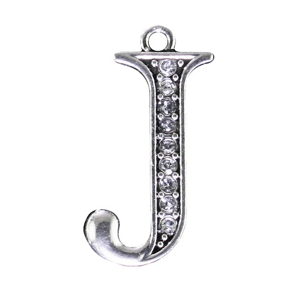 Factory Custom Design A-Z 26 Letters Jewelry Alloy Clear Rhinestone Alphabet J Charms And Pendants For Diy | Украшения и