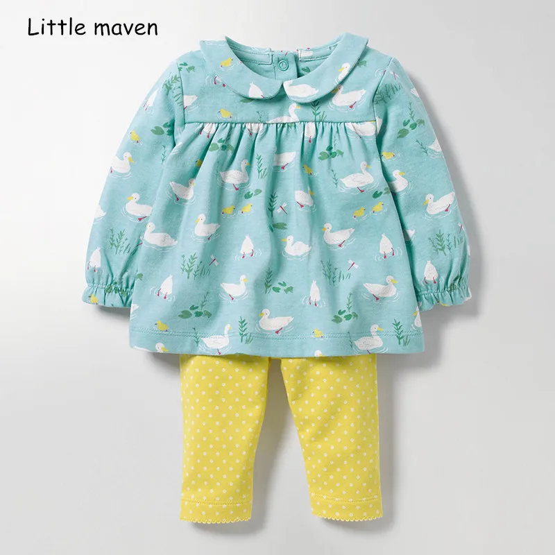 Комплекты детской одежды Little maven Новинка осени 2019 брендовая хлопковая футболка с