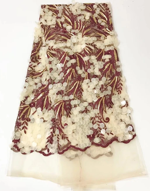 

High Quality Nigeria Bridal Lace Fabric African French Tulle Lace Aso Ebi Lace Embroidery For sequins Lace Dress