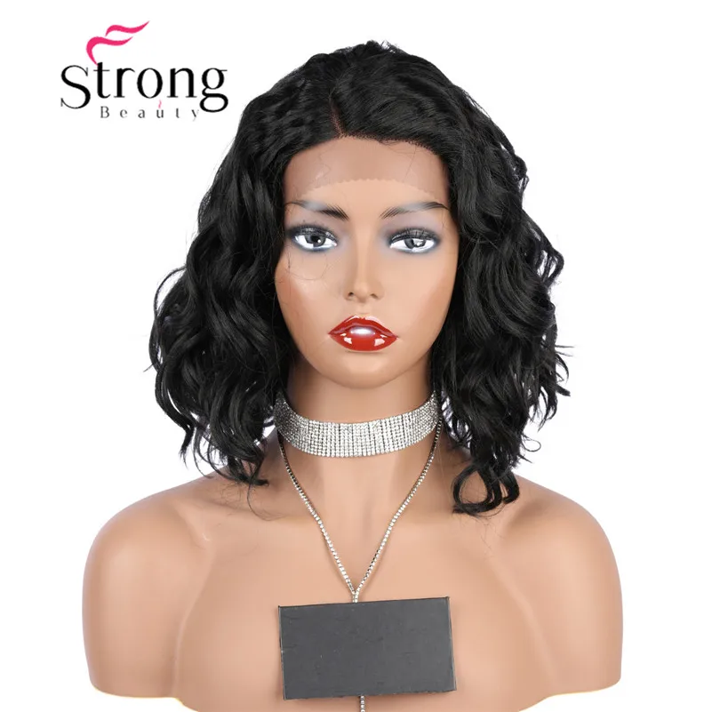 StrongBeauty парик из синтетического кружева спереди волнистый для волос