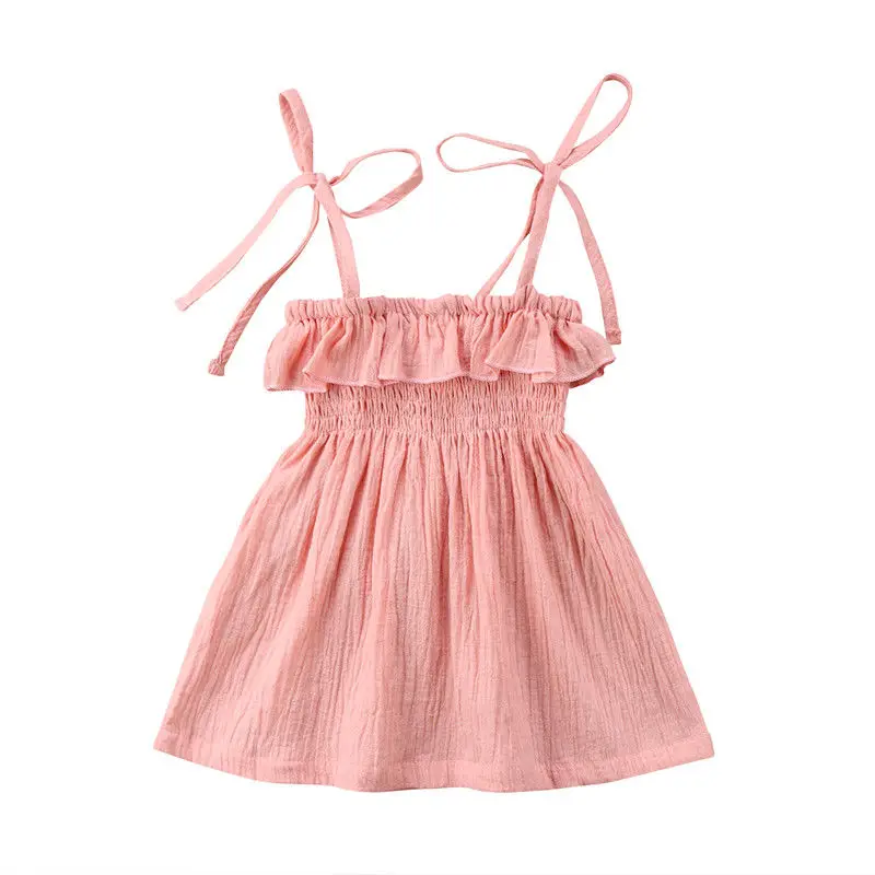 2018 Brand New Kids Toddler Infant Baby Girl Off Shoulder Dress Party Pageant Solid Tutu Straped Sleeveless Sundress 6M-4T | Детская