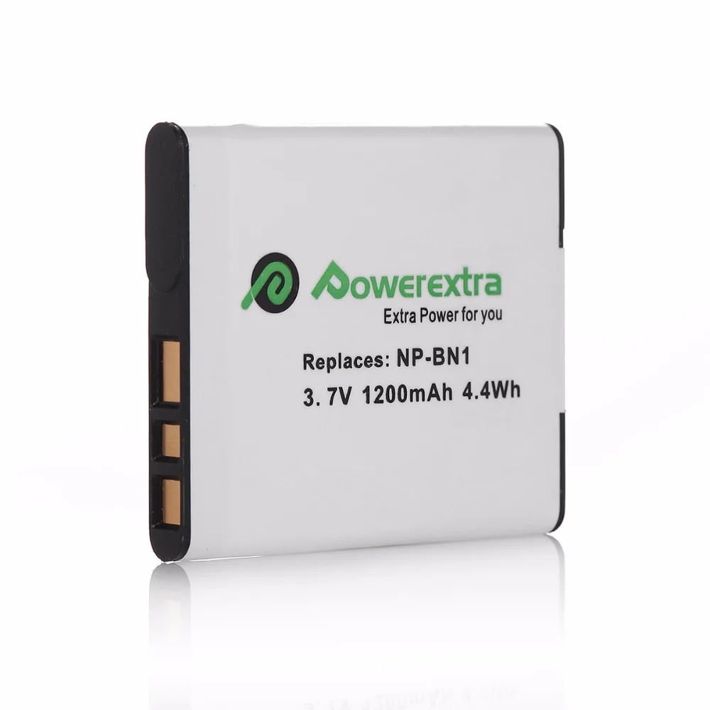 Powerextra NP BN1 1200 мАч 3 7 В сменная батарея для камеры Sony Cyber short DSC QX10 TF1 TX66 TX200 TX20 TX30 TX1|battery