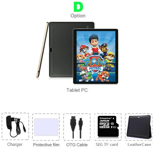 Cover and 32GB TF Восьмиядерный 10-дюймовый планшетный ПК, 8 ядер, 4 Гб ОЗУ, 32 Гб ПЗУ, Android 8,0, 32 ГБ, 1280x800, две камеры, Wifi, 3G планшет, 10 10,1+ подарки - Комплект: Cover and 32GB TF