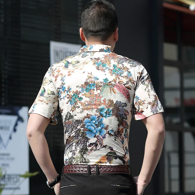 Batmo 2017 new arrival summer cotton printed casual Short slevees shirt men fashion men's plus-size M to 7XL 6923 | Мужская одежда