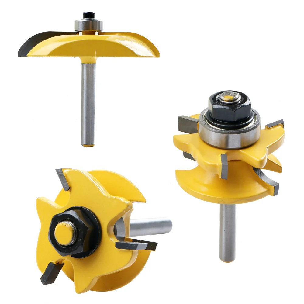 Набор фрез комплект из 3 твердосплавных насадок 1/4 дюйма с хвостовиком|router bit