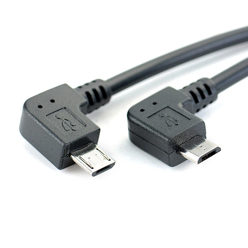 Кабель Micro USB Папа папа с левым углом 90 градусов переходник OTG адаптер 25