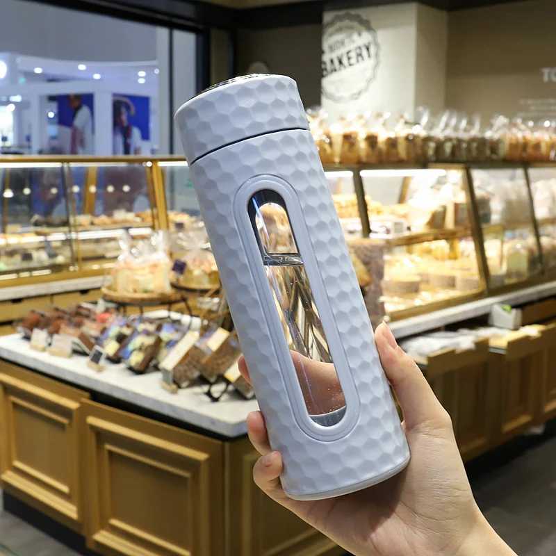 380 мл стеклянная бутылка для воды термостойкая полипропиленовая втулка