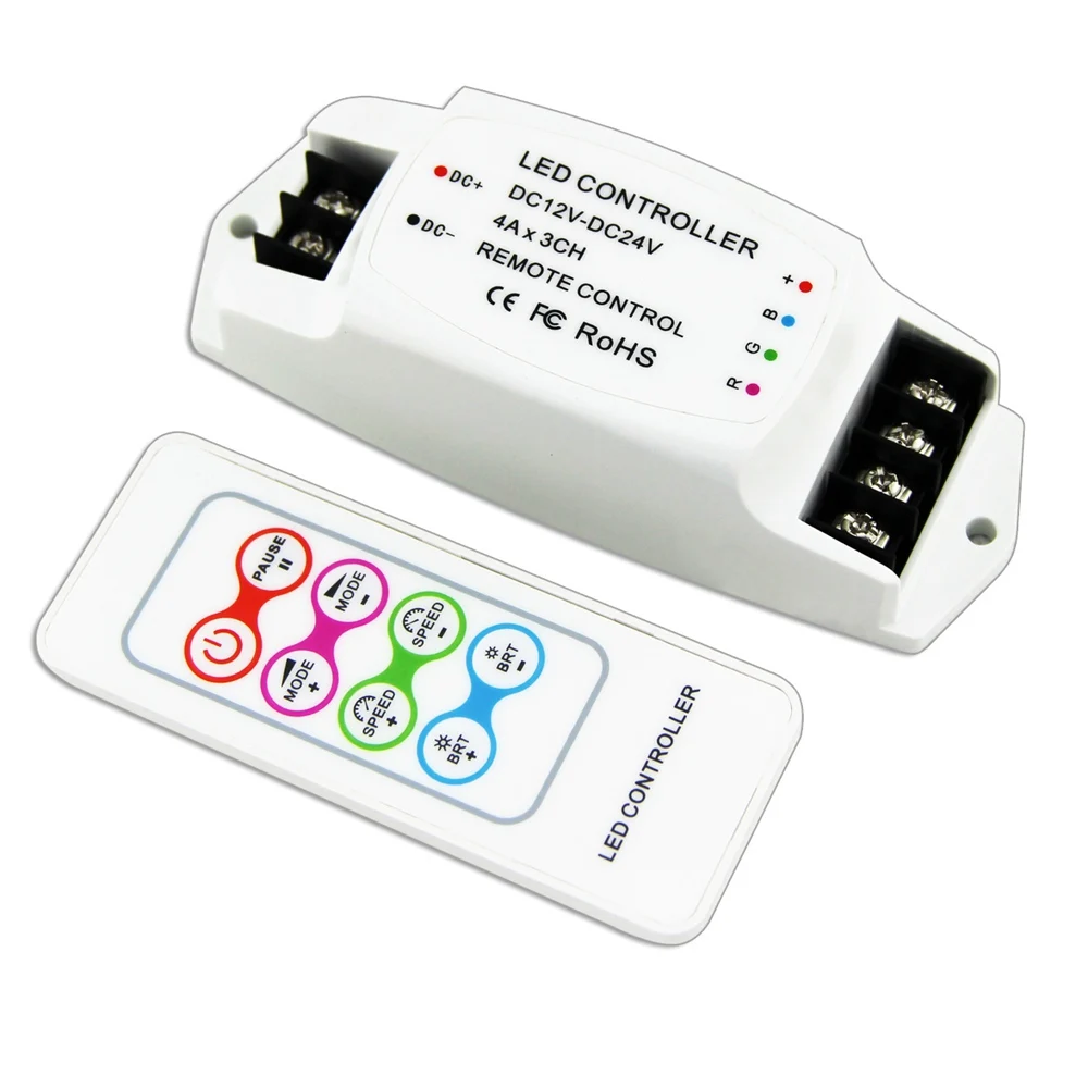 DC12V 24V BC 361 4A с радиочастотным дистанционным беспроводным контроллером RGB 3CH для