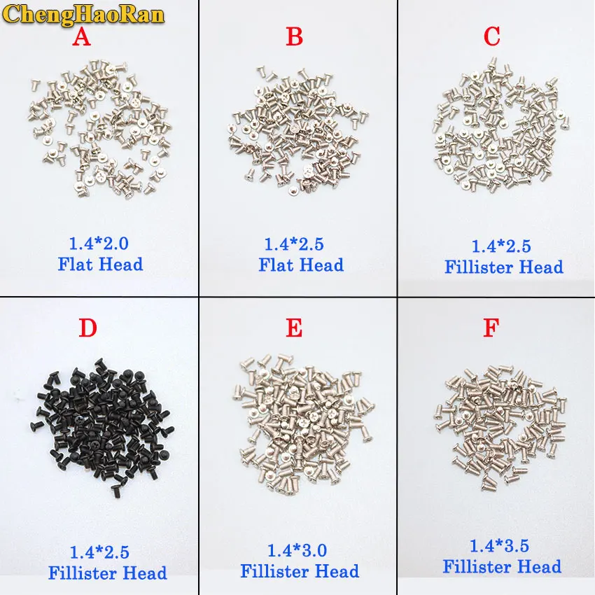 

ChengHaoRan 1 сумка, полный комплект винтов 1,4 серии для смартфона с антроидом, китайский телефон 1,4x2, 0 2,5 3,0 3,5