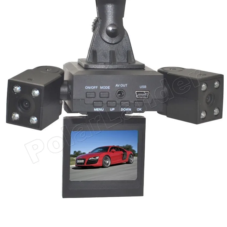 Горячие Автомобильный цифровой видеорегистратор H3000 с двумя объективами HD 1080 P