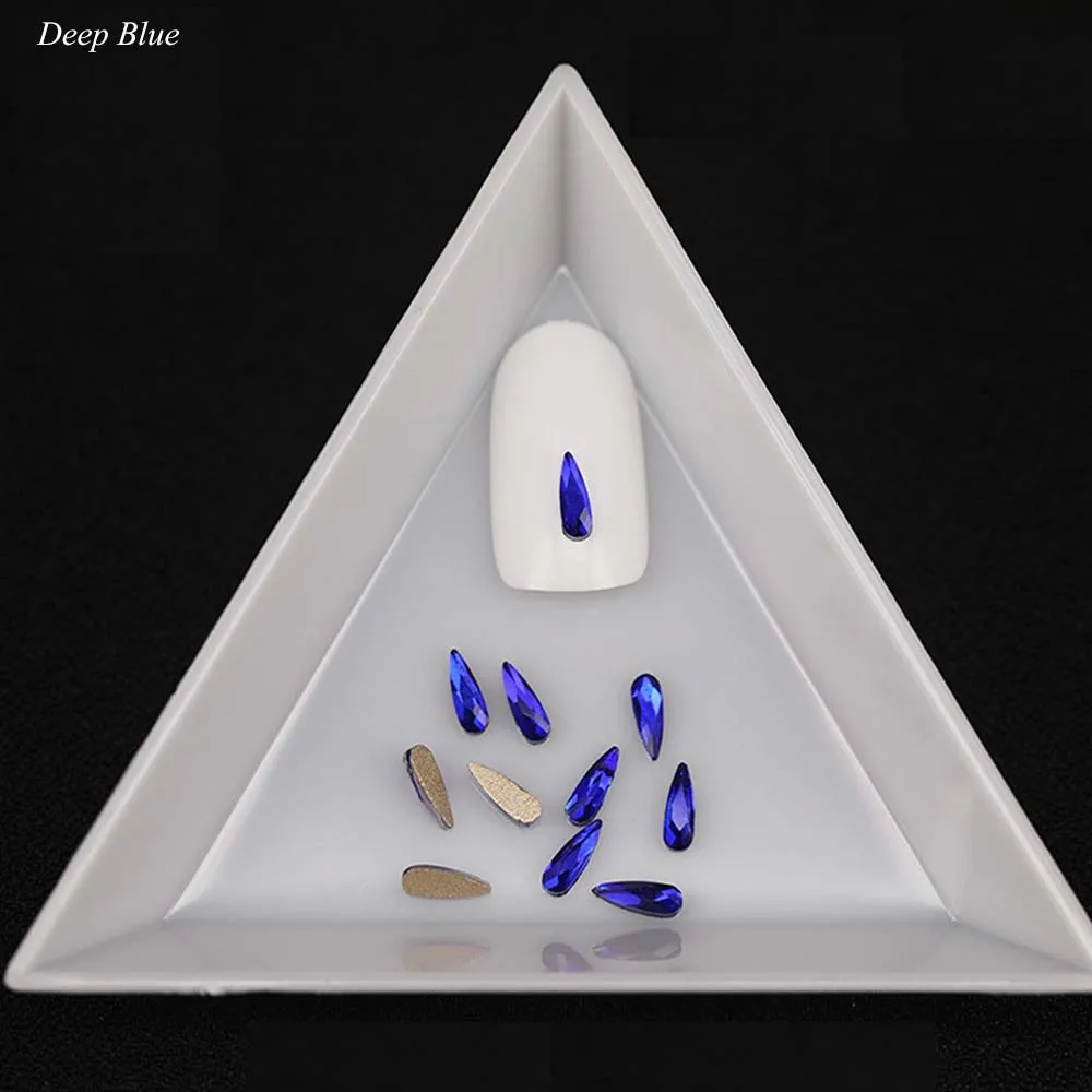 Deep Blue 10 шт Блестящий Кристалл капли воды Дизайн ногтей Стразы для страз 3D очаровательный камень плоская задняя часть ювелирные изделия Маникюр украшения для ногтей Совет CH1007 - Цвет: Deep Blue
