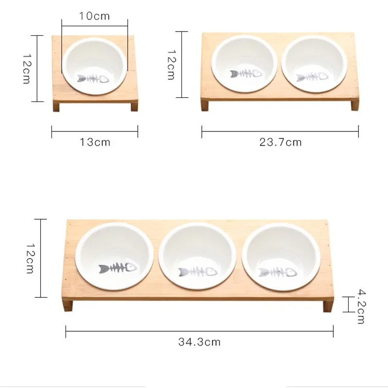 

Free Shipping Cat Dog Feeders Bowls Bamboo Tableware Ceramic Pet Food Water Bowl High Grade Antiskid Pet Supplies Dog Cat Bowl