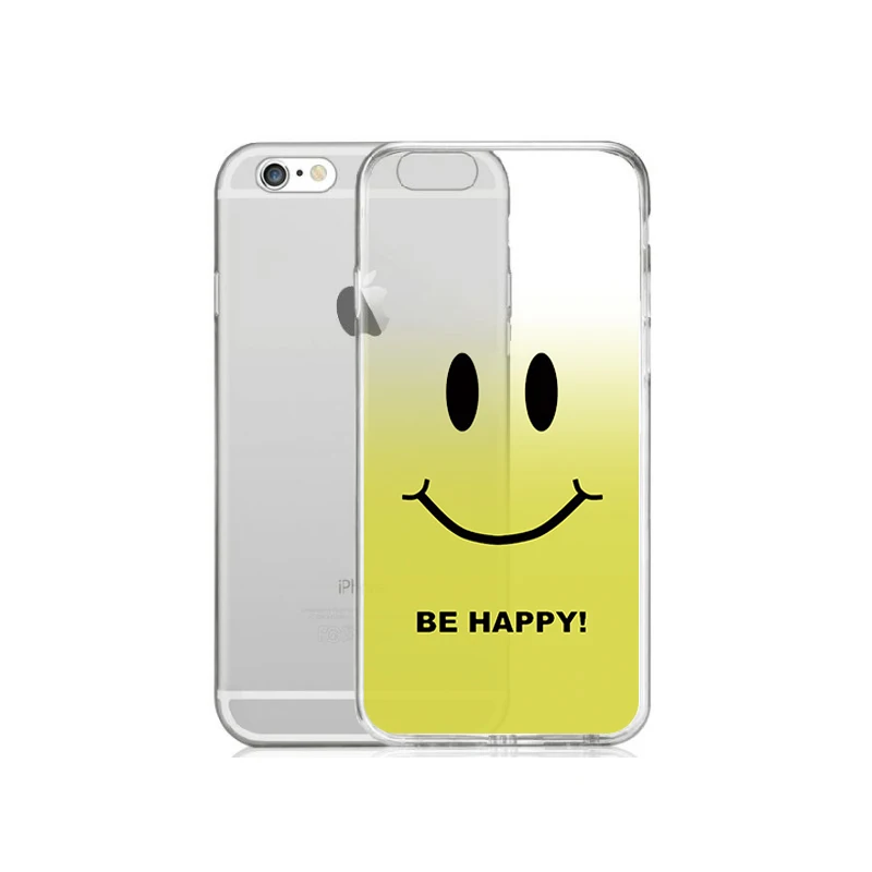 TPU Clear Gradient Phone Case For iPhone 6 6s 7 8plus x with flower heart smile Free shipping 4 5se |