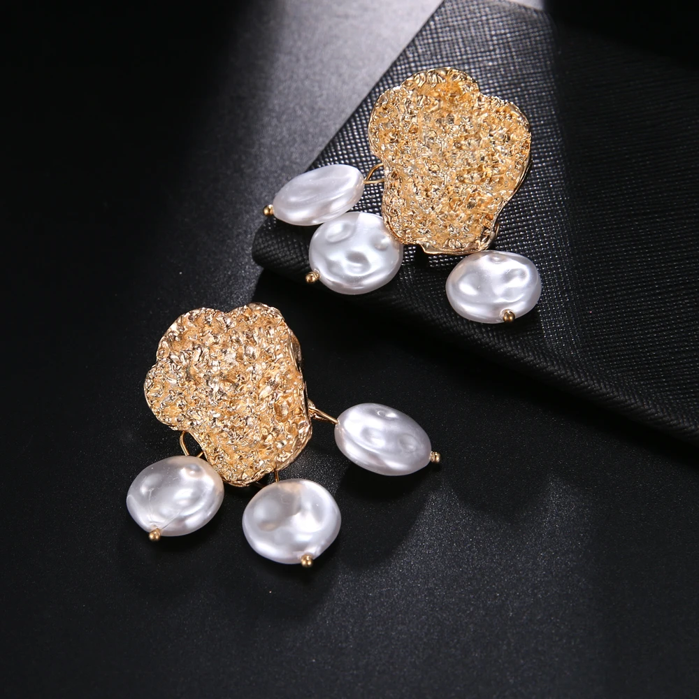 Женские сережки с подвеской длинные подвески имитацией жемчуга нестандартные