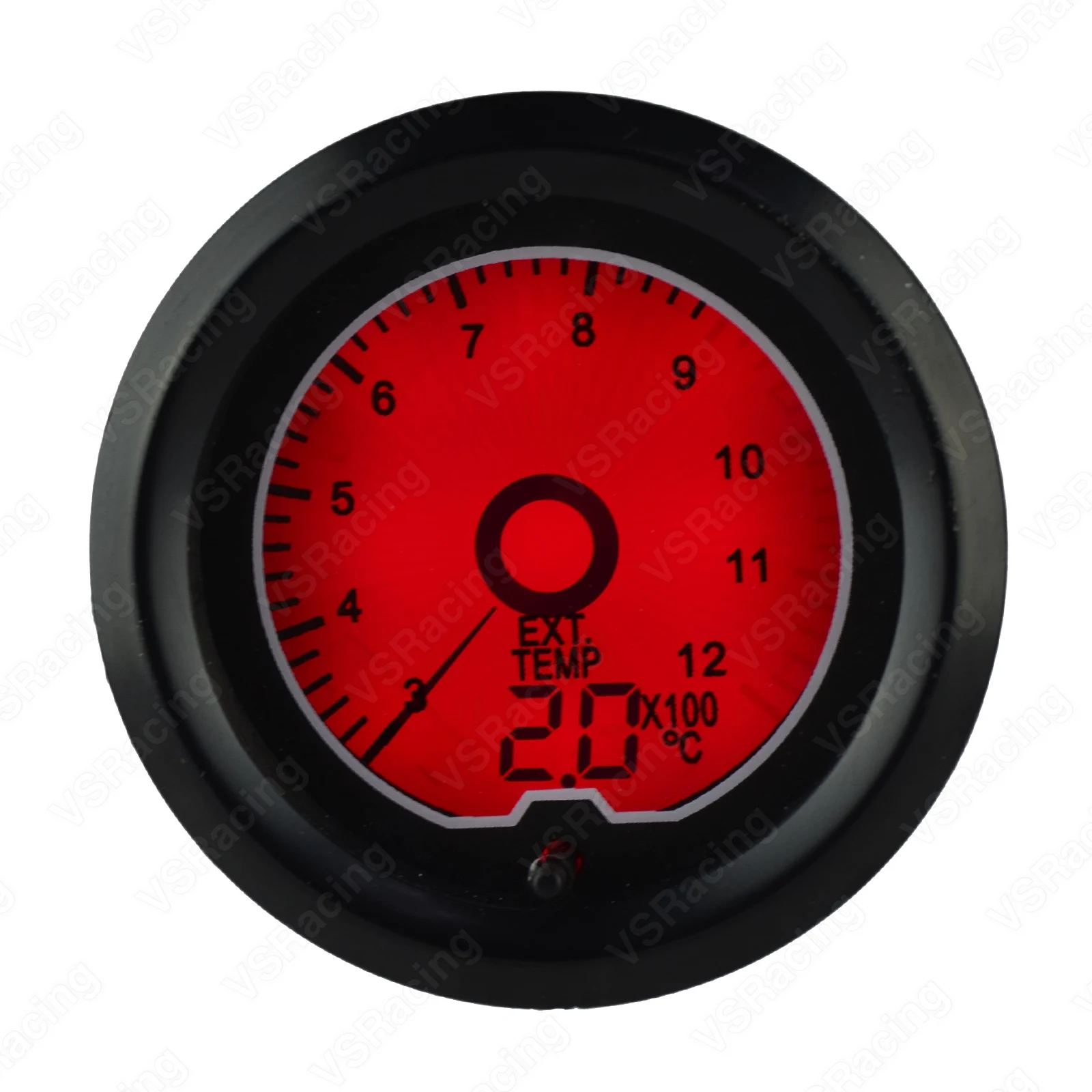 VSRacing Ext Temp EGT Gauge 52mm 7 Color Racing LCD Digital Display Car Meter 2.0 Inch Multiple Colors | Автомобили и мотоциклы