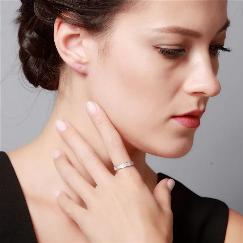 Bijoux серебряные свадебные кольца для женщин цирконий обручальное кольцо