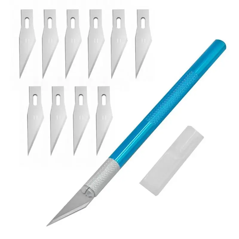 F Нож для резки бумаги по дереву, нож для резки DIY, нож для резьбы, нескользящая ручка из алюминиевого сплава, лезвие для скальпеля, нож для резьбы по коже - Цвет: F