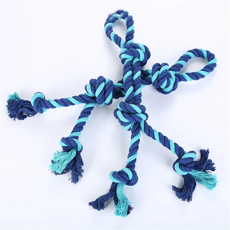 Pet Toys Big dog double knot Biting Braided Cotton Rope Knot Bone Chew Toy for Dog Pets Dogs Training Bait | Дом и сад