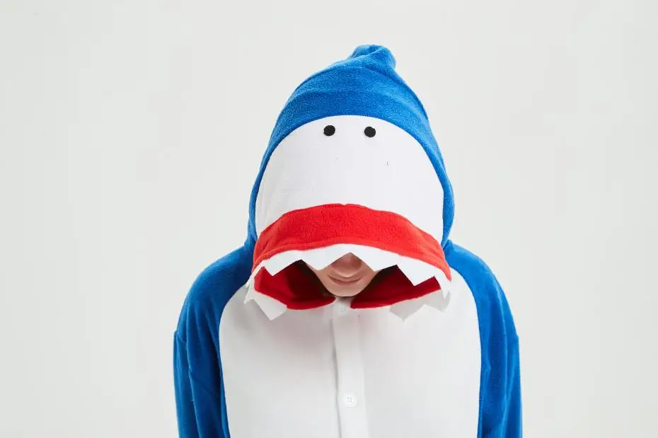 3D костюм акулы для взрослых свободный комбинезон унисекс косплея животных